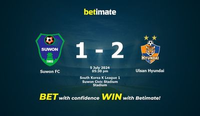 Soi kèo Suwon FC vs Ulsan Hyundai, Tỷ lệ & Mẹo cá cược 07/05/2024