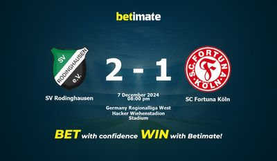 Dự đoán SV Rodinghausen vs SC Fortuna Köln, Tỷ lệ cược & Mẹo cá cược 12/07/2024