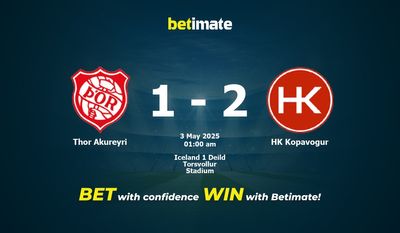 Dự đoán Thor Akureyri vs HK Kopavogur, tỷ lệ cá cược 02/05/2025