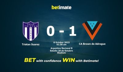 Dự đoán Tristan Suarez vs CA Brown de Adrogue, Tỷ lệ & Mẹo cá cược 07/10/2023