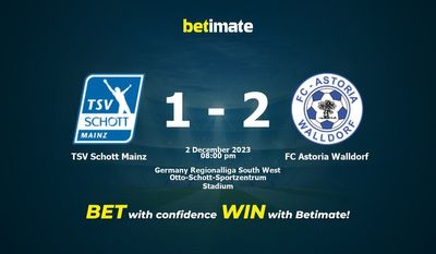 Soi kèo TSV Schott Mainz vs FC Astoria Walldorf, tỷ lệ và tip cá cược 02/12/2023
