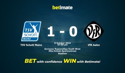 Dự đoán TSV Schott Mainz vs VfR Aalen, tỷ lệ cá cược 08/10/2023