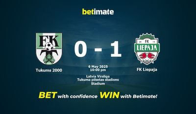 Dự đoán Tukums 2000 vs FK Liepaja, Tỷ lệ & Mẹo cá cược 06/05/2025