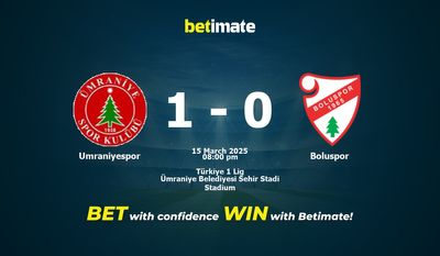 Dự đoán Umraniyespor vs Boluspor, Tỷ lệ cược & Mẹo cá cược 03/15/2025