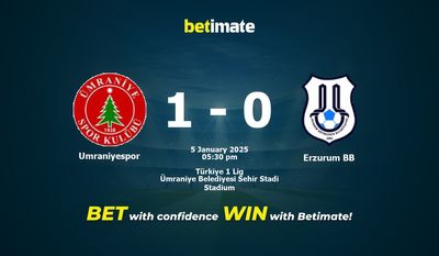 Dự đoán Umraniyespor vs Erzurum BB, tỷ lệ và tip cá cược 05/01/2025