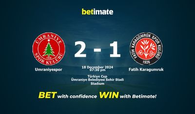 Dự đoán Umraniyespor vs Fatih Karagumruk, tỷ lệ cá cược 18/12/2024