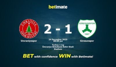 Dự đoán Umraniyespor vs Giresunspor, Tỷ lệ & Mẹo cá cược 24/12/2023