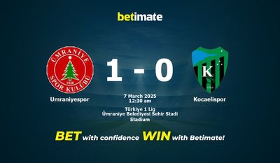 Dự đoán Umraniyespor vs Kocaelispor, tỷ lệ cá cược 06/03/2025