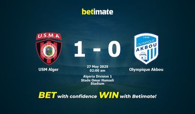 Dự đoán USM Alger vs Olympique Akbou, tỷ lệ cá cược 26/05/2025