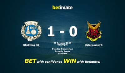 Dự đoán Utsiktens BK vs Ostersunds FK, tỷ lệ cá cược 26/10/2024