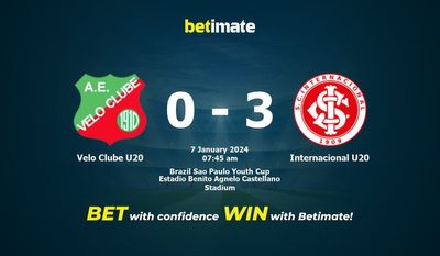Dự đoán Velo Clube U20 vs Internacional U20, Tỷ lệ & Mẹo cá cược 07/01/2024