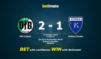 Dự đoán Vfb Lubeck vs Kickers Emden, Tỷ lệ cược & Mẹo cá cược 10/11/2024