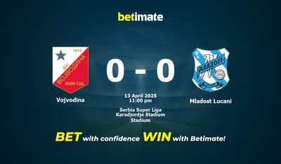Dự đoán, tỷ lệ và tip cá cược Vojvodina vs Mladost Lucani 13/04/2025