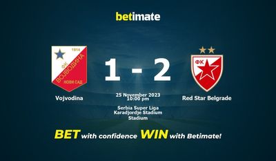 Dự đoán Vojvodina vs Sao Đỏ Belgrade, Tỷ lệ & Mẹo cá cược 25/11/2023