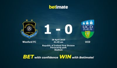 Dự đoán, Tỷ lệ cược & Mẹo cá cược Wexford FC vs UCD 25/04/2025