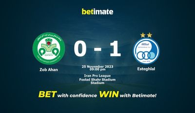 Dự đoán Zob Ahan vs Esteghlal, Tỷ lệ & Mẹo cá cược 25/11/2023